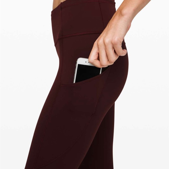 Lululemon Fast & Free Leggings - Maroon 25" - Picture 3 of 8